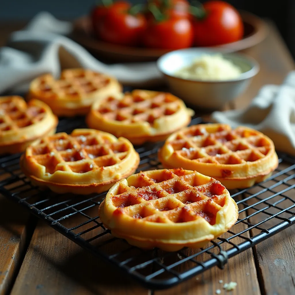 Mini gaufres salées au chorizo et parmesan
